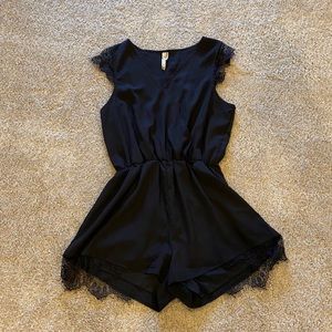 Lace Trimmed Romper
